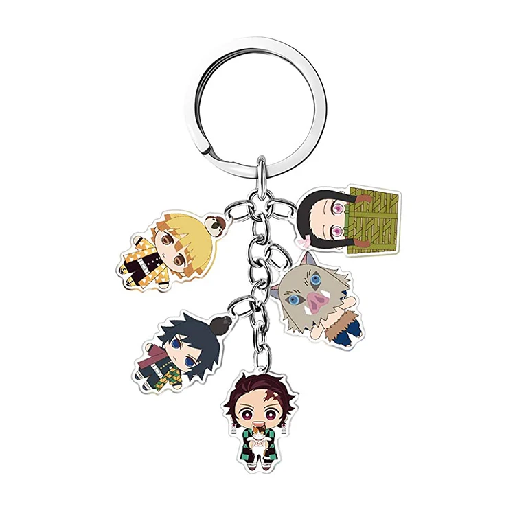 Custom Two-Sided Printed Japan Anime Acrylic Keychain UV Digital Photo Printed on Plastic Zinc Alloy Metal Manufactured Japan
