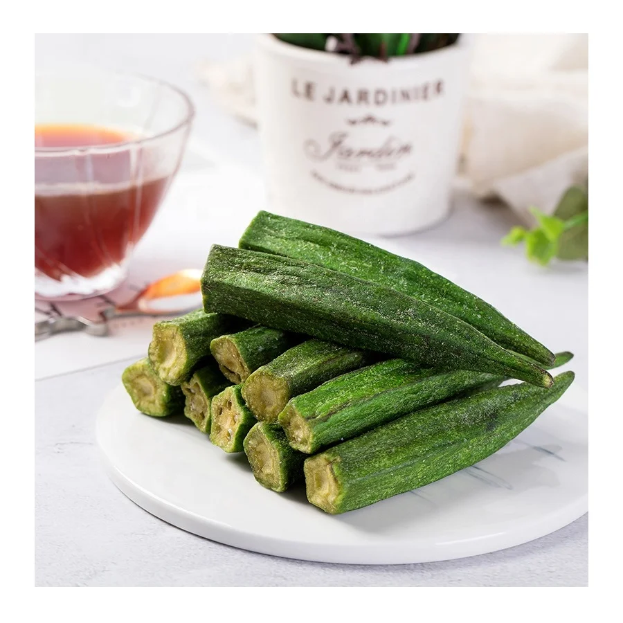 Healthy Natural Vegetables Tasty Freeze Dried Okra Snack With Packing In Foil Bag