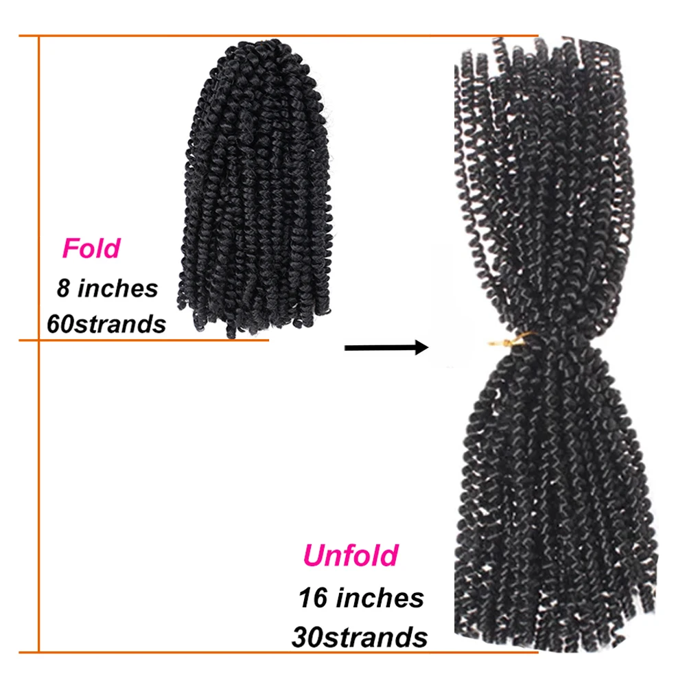 8 Inch Fluffy Spring Twists Braiding Passion Twist Crochet Braids Bomb for Black Women #27 Spring Twist Crochet Hair