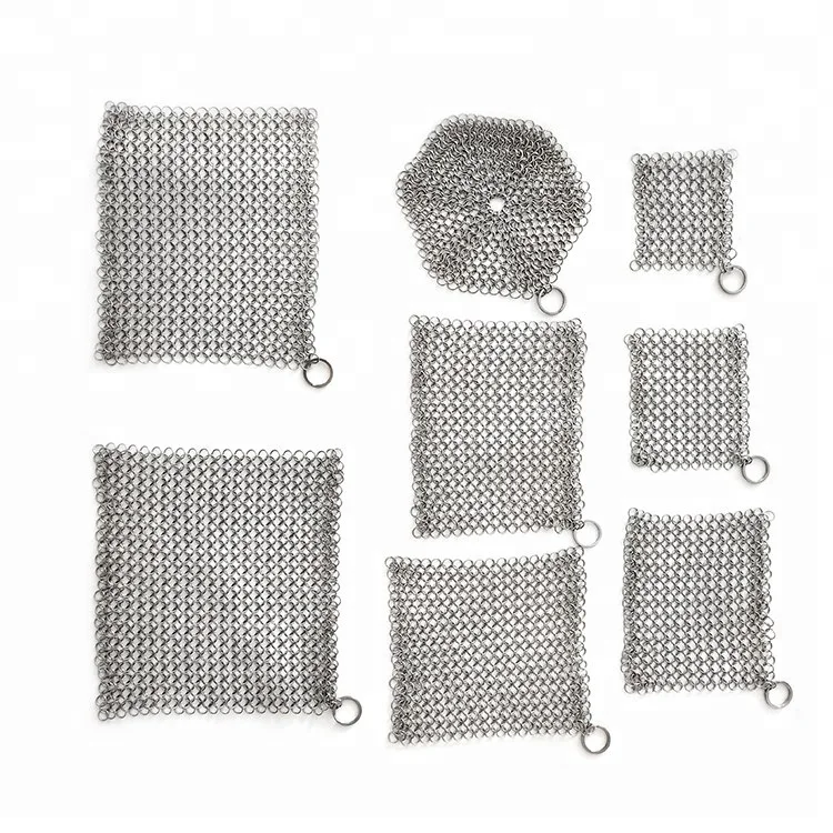 stainless cast iron cleaner steel cleaning metal wire mesh scrubber