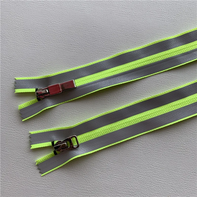 5# nylon invisible zipper colorful paste black film reflective strip clothing bags shoes and boots zipper webbing letter slider