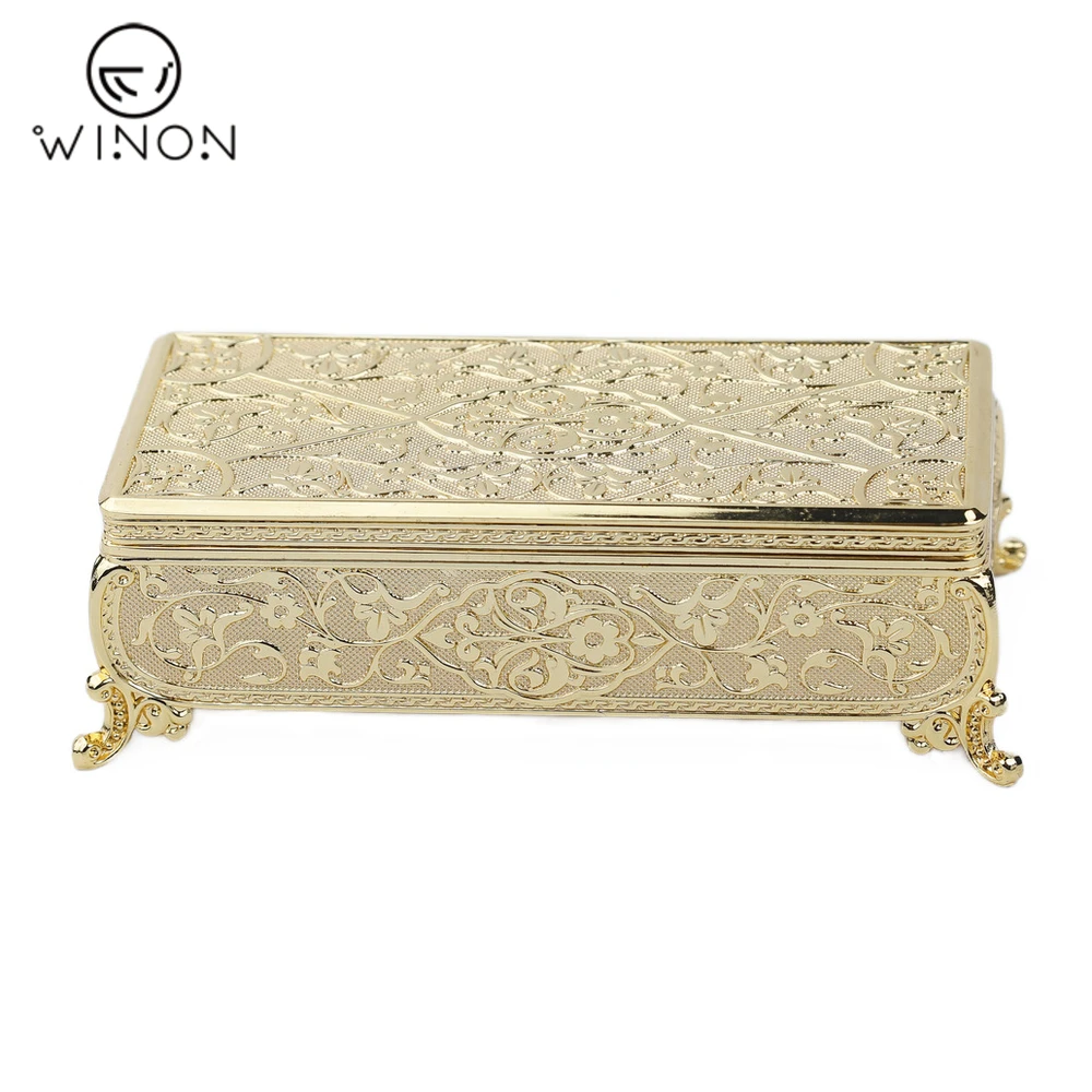 Wholesale Rectangle Big Size Turkish Flower Storage Jewelry Box Chocolate and Candy Box Cash Box