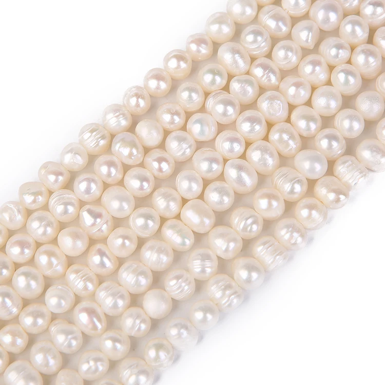 
Natural Freshwater Cultured Round Pearl Beads Loose Freshwater Pearl For Jewelry Making Punch Loose Beads 