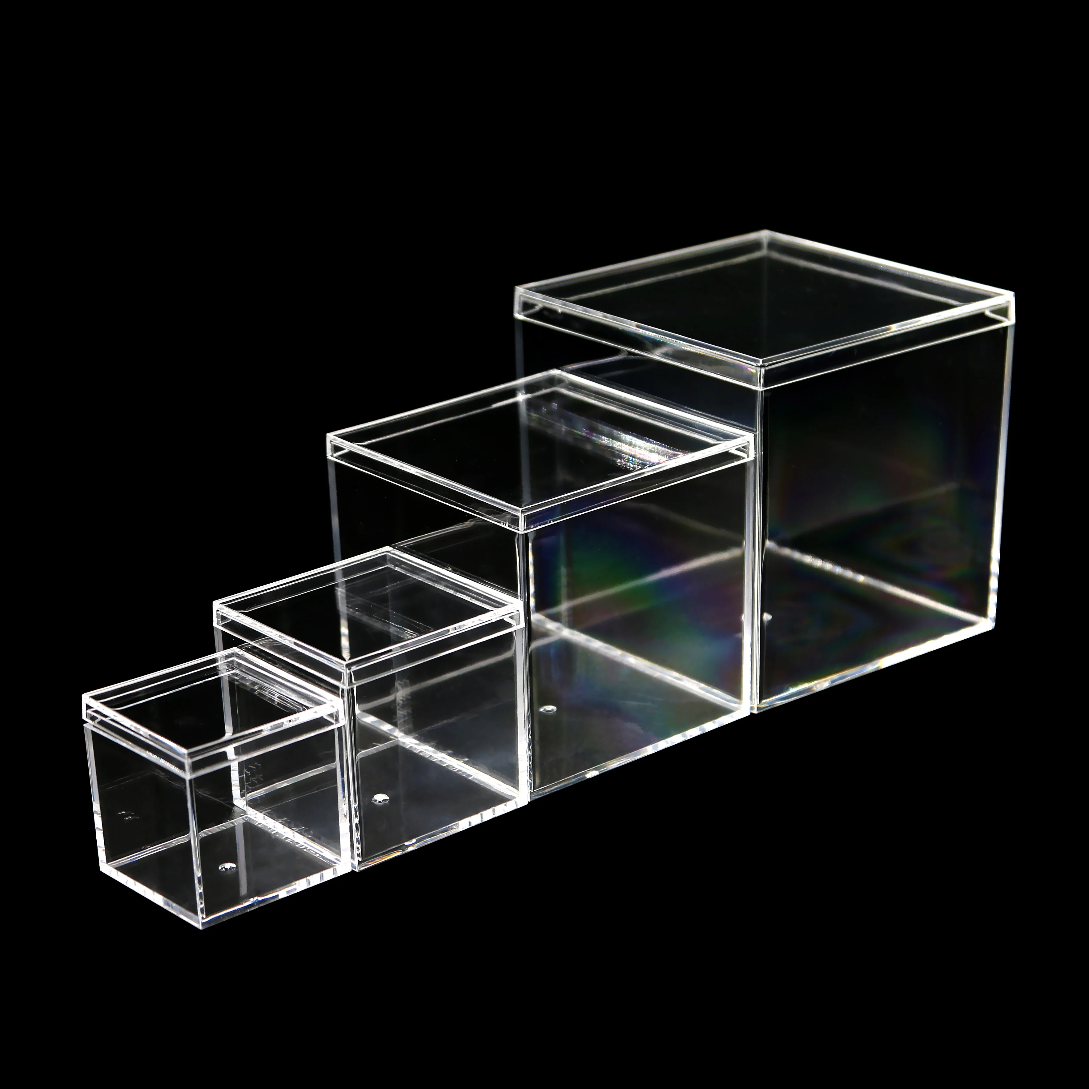 Square 10x10x10 Acrylic Display Box Hand made Transparent Car Model Box Clear Perspex Box With Lid Shop