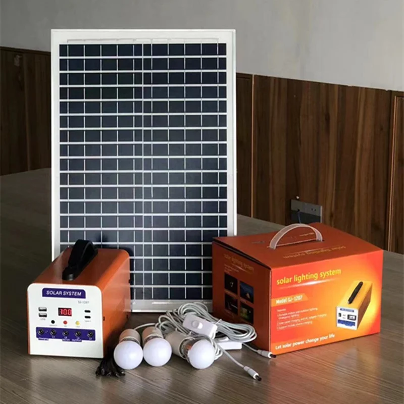 Portable Indoor Mini Solar Power Energy Lighting system for home lighting and phone charging