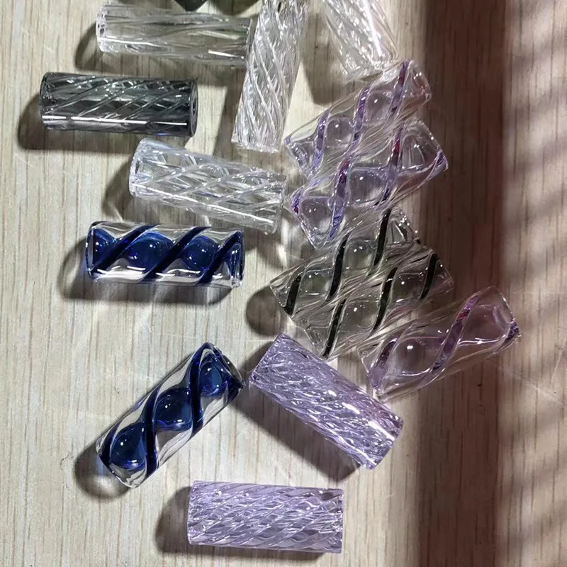 Hookah cigarette glass tips filter OEM logo 6mm 8mm 9mm 10mm 12mm 7 holes glass filter tips for joints wholesale