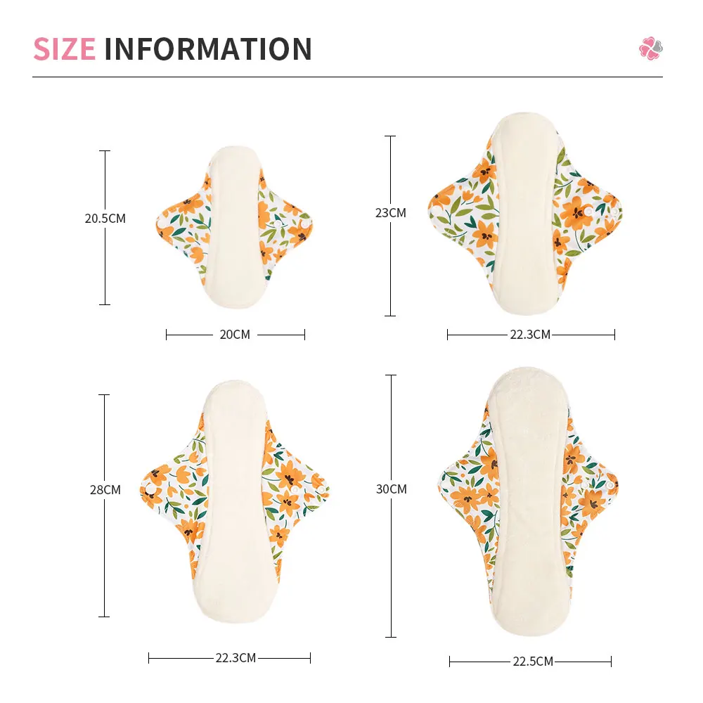 Washable Bamboo Leak Proof Waterproof Menstrual Period Pads Reusable Sanitary Towels