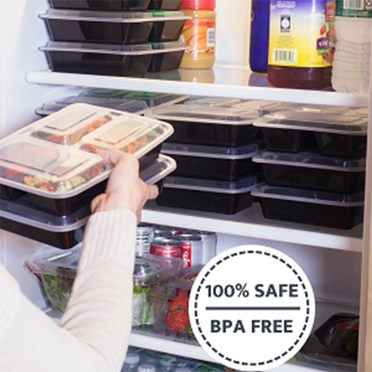 Заводские микроволновые пластиковые пищевые контейнеры, одноразовые пищевые контейнеры с 3 отделениями, контейнеры для хранения еды bento, контейнеры для еды