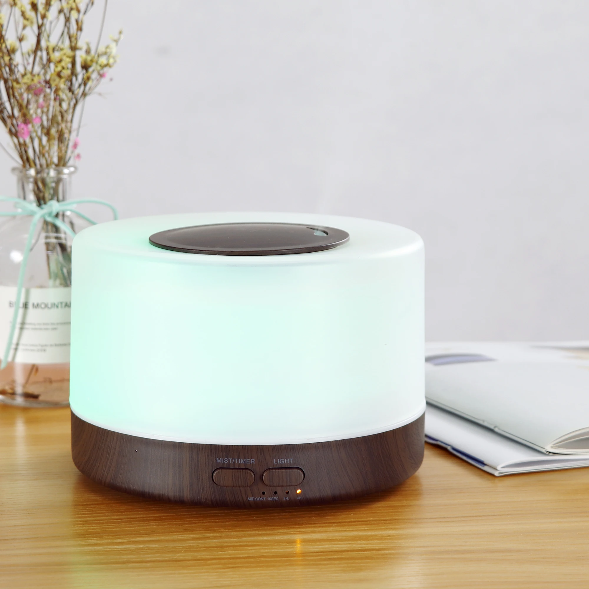 Hot Selling Wood Ultrasonic Air Humidifier 500ml Cool Mist Humidifier Diffuser Essential Oil Aroma Diffuser