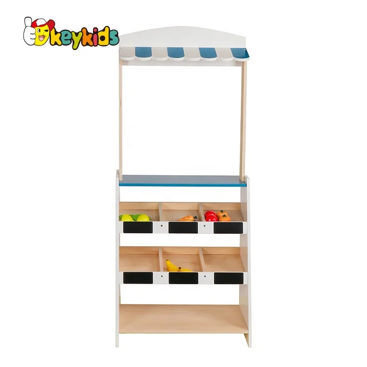 Hot selling pretend play wooden supermarket set toys for kids W10A107