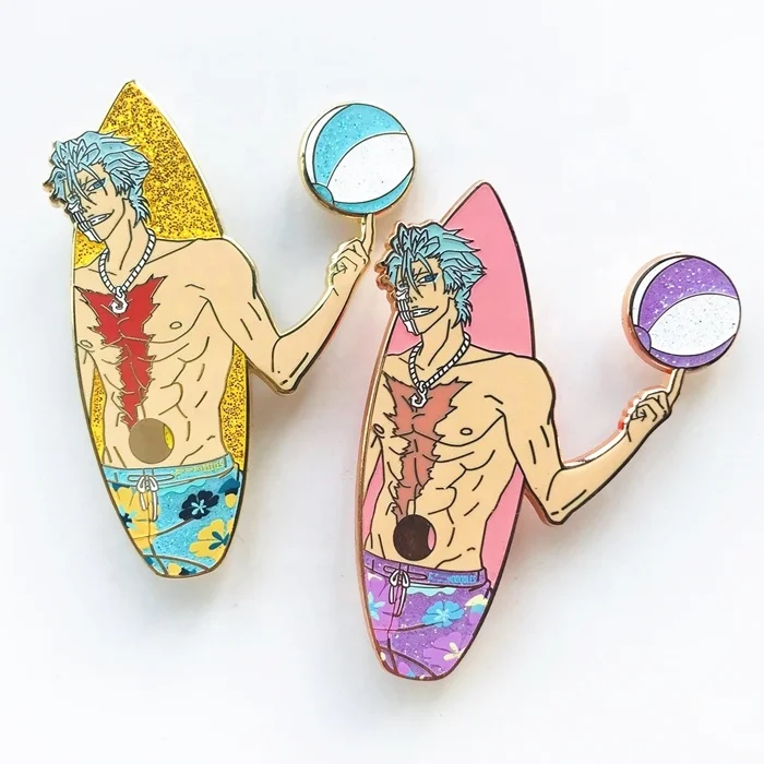 Custom Designs A Series Of Anime Enamel Lapel Pins Hard Enamel Lapel Pins Glitter Translucent Pearl  Glow Effect