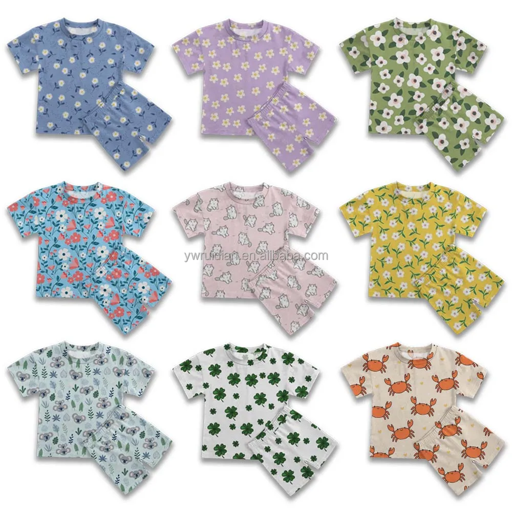 New Style Boutique Children Floral Clothes Toddler Sets Two Piece Kids Clothes Boys 3-6 Baby Boys Cloth Summer