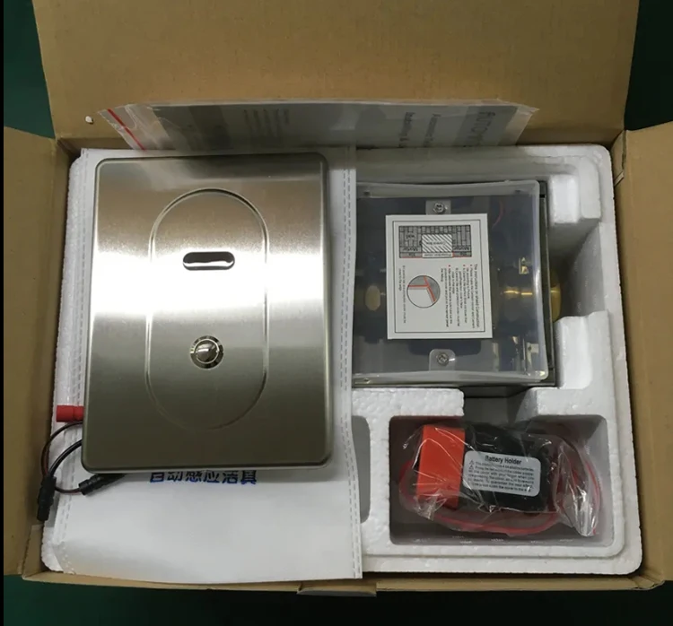 High Quality Bathroom Toilet Sensor Urinal Flush Valve Automatic DC Power Urinal Sensor Flushing Device with Push Button