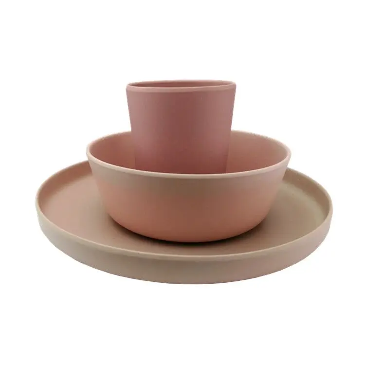 Eco-friendly bio-based kids tableware set/kids dinnerware set kitchen bamboo fiber plates