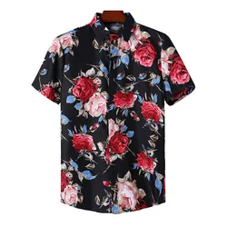 2023 Resort Spring Summer Shirt For Men Custom Printed Graphic Beach Hawaiian Short Sleeve Mens Hawaiian Shirt