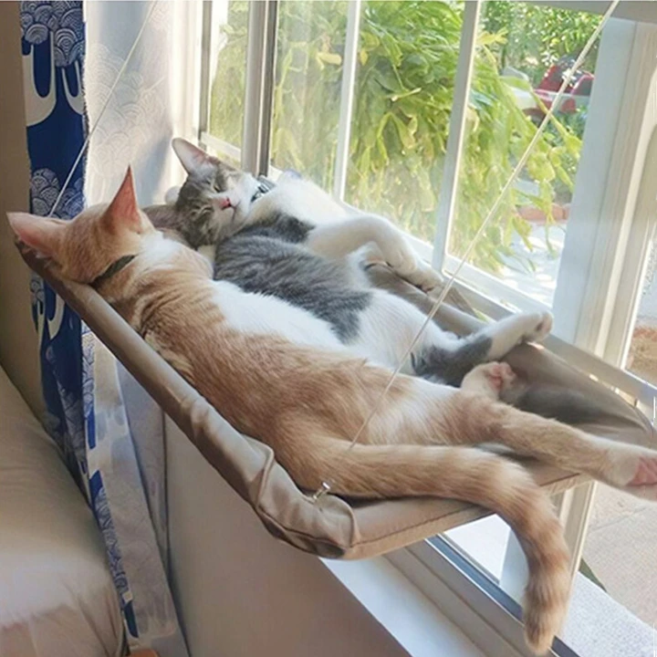 High Quality Window Mounted Cat Hanging Bed with Suction Cup Canvas Window Hammock Bed for Cat