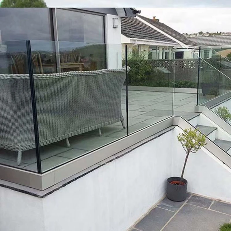 Factory Price Aluminum Glass Railing System Customized Balcony Railing And Glass Design For Stair Handrail