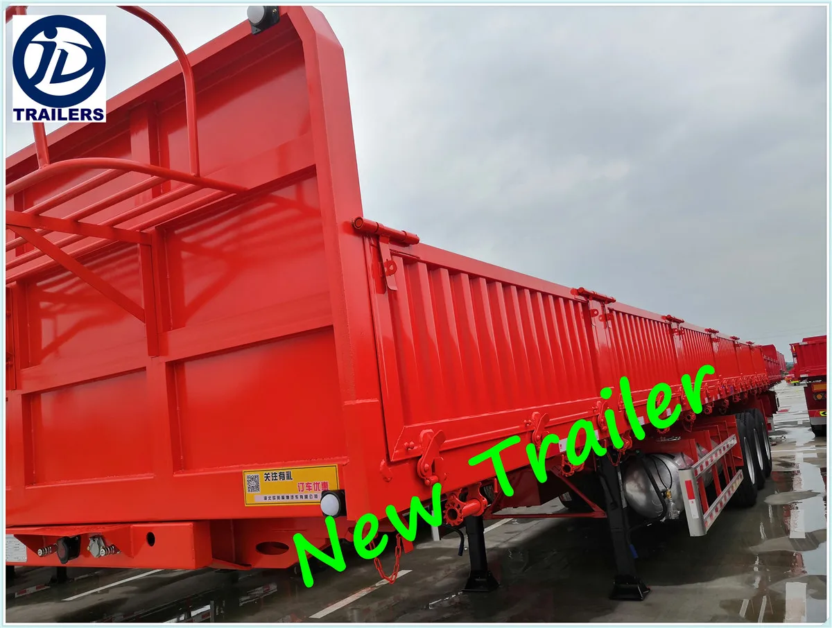  OYJD Trailers new standard 40ft flatbed trailer sidewall with locks truck use glass rubber material transport for