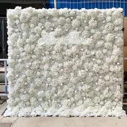 Wholesale Floral Walls Flowerwall Backdrop Artificial Silk Rose Flower Wall Panels For Baby Shower Wedding Deco