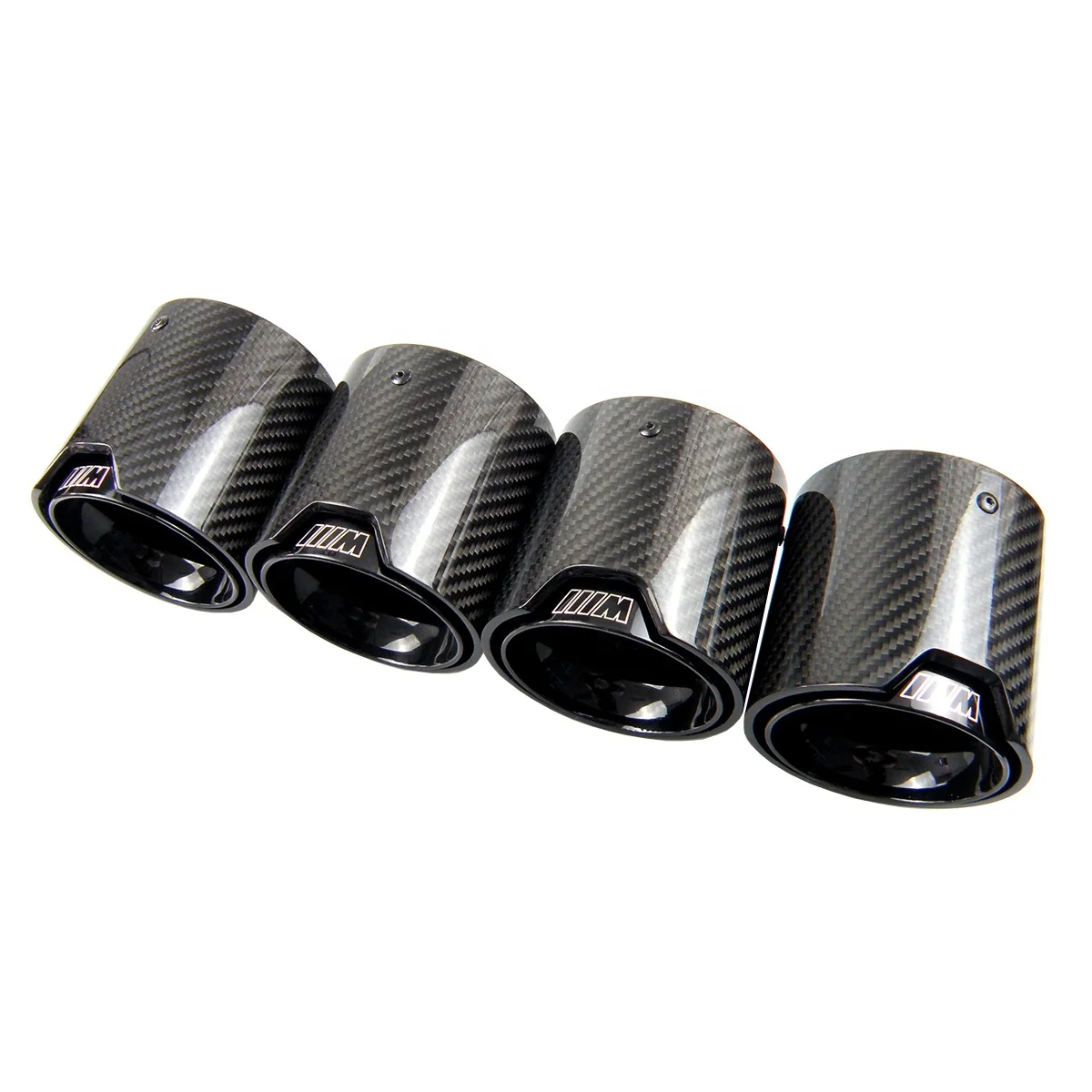 
4 Pieces Carbon Fiber Exhaust tips Fit for BMW M5 F90 Carbon Fiber Exhaust tips with black inner pipe and glossy Cover  (62578351682)