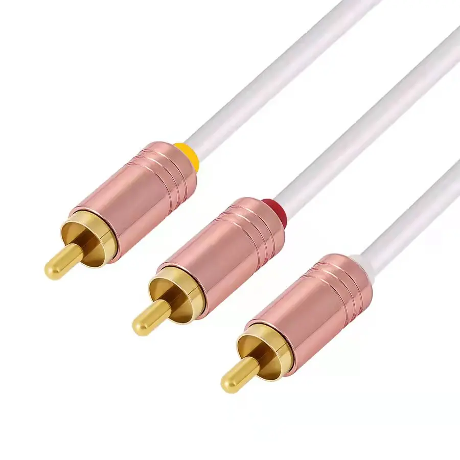 24K Gold Plated  3RCA Male to 3 RCA Male Composite Audio Video stereo Cable RGB Component Cable 3RCA to 3RCA cable