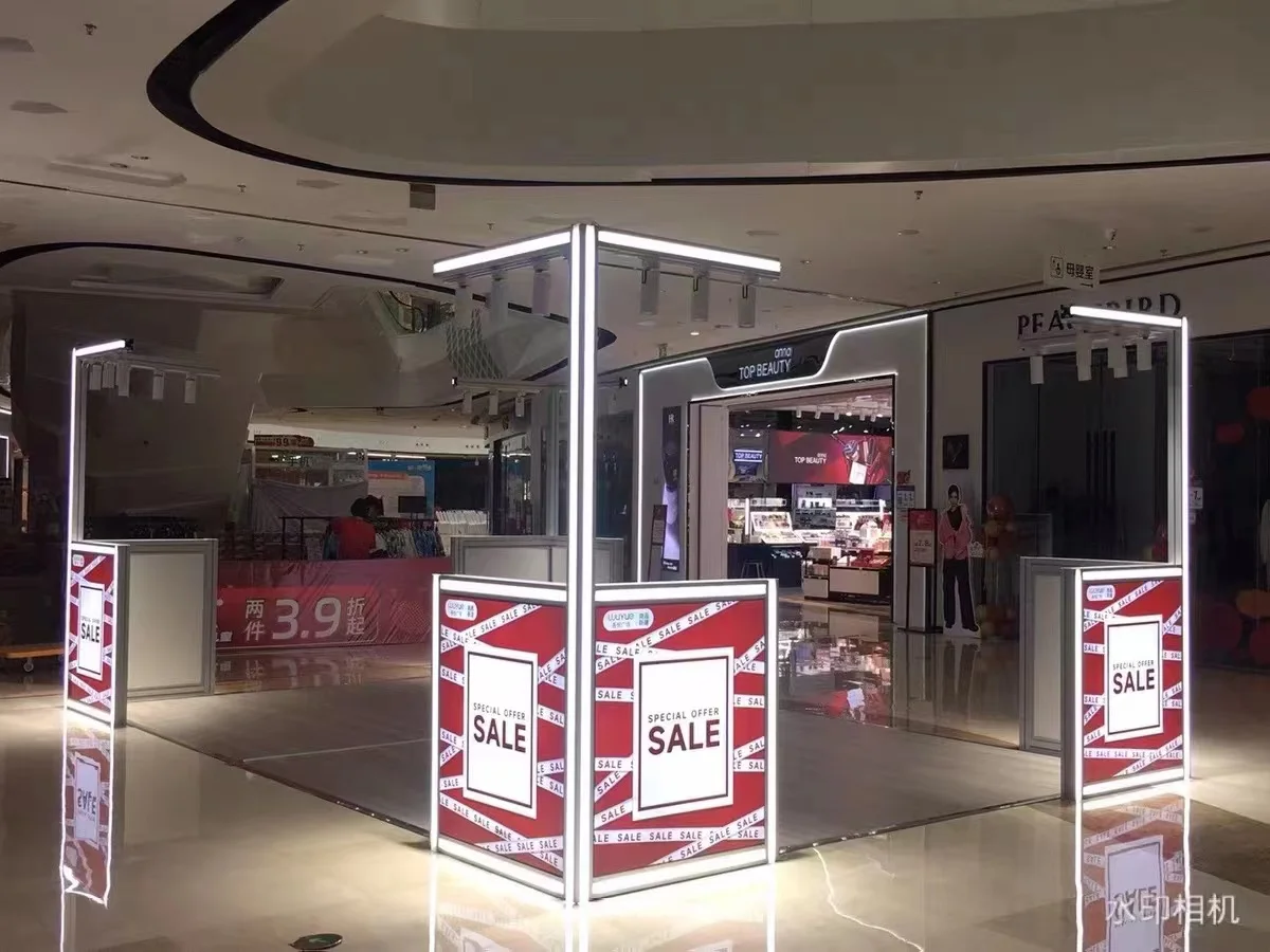 led profile pop up  custom extruded black industrial aluminum profiles Indoor Mall Kiosk