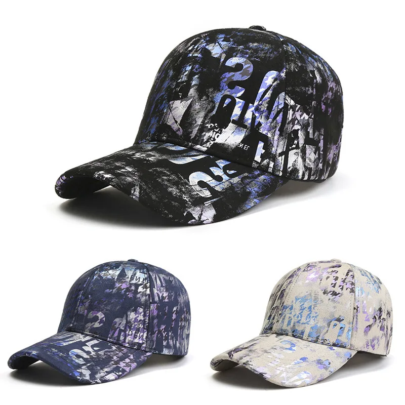 Unisex Tie-Dyed Duckbill Baseball Cap Fashionable Sun Protection Cap for Spring and Autumn Outdoor Sports for Skiing