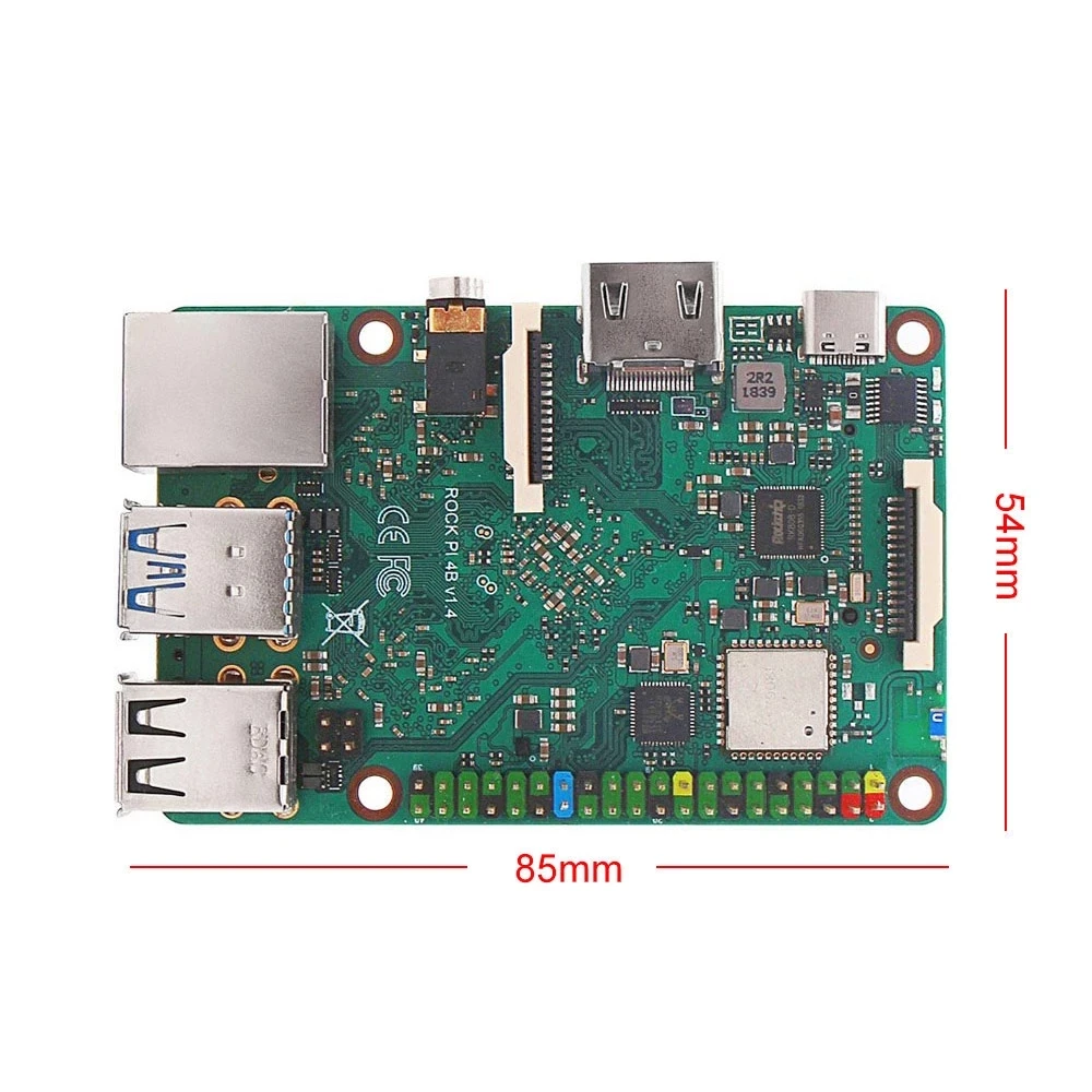 ROCK PI 4B V1.4 Rockchip RK3399 плата Cortex шестиядерный SBC/одноплатный компьютер ROCK PI 4B
