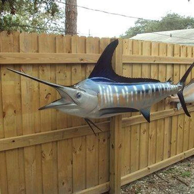 Life-size fiberglass shark