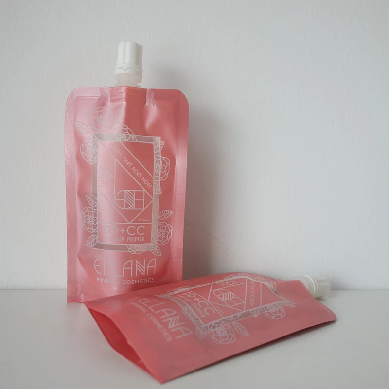 Custom Stand Up Foil Doypack Shampoo Pouch Packaging Bag Cosmetic Spout Pouch For Liquid
