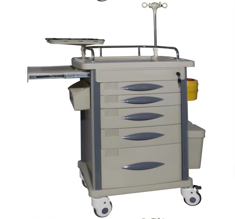High quality ABS hospital mobile medical furniture Hospital emergency cart