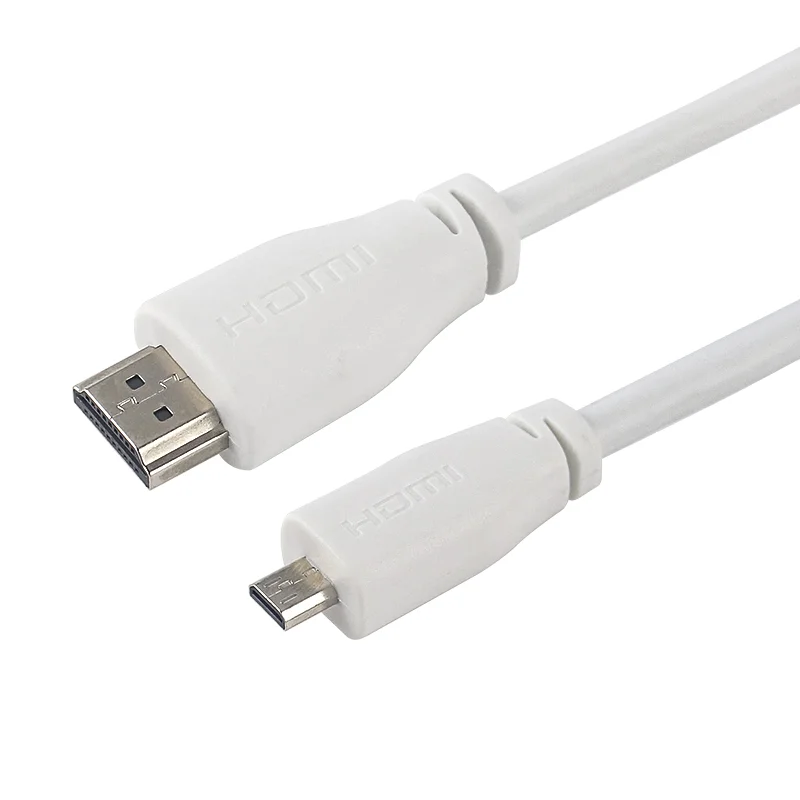 Official Original 1M Micro HDMI-compatible White Cable Male to Male Adapter Cord 4K HD for Raspberry Pi 4 Model B Orange Pi Zero