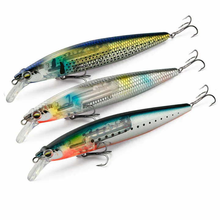 130mm 18.5g New Scales Flashing Minnow Lures Floating Jerkbait Short Tongue Plastic Fishing Fure Long Casting For Bass Trout