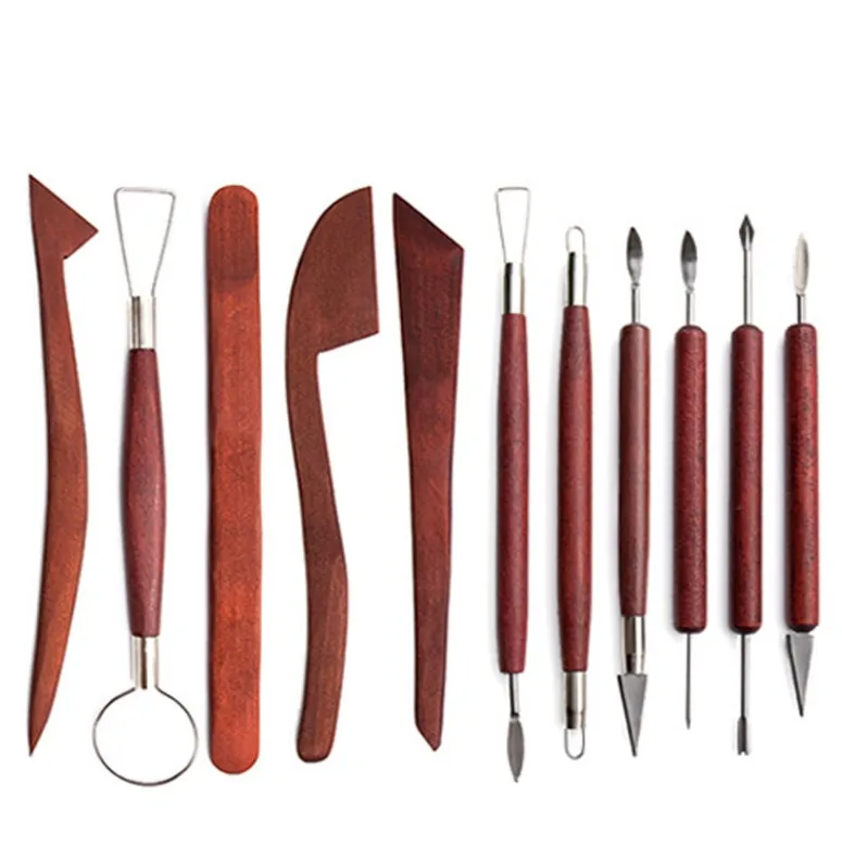 12 PCS/Set Clay Cutter Wooden Sculpture Tool Sculpting polymer Tool clay Tools Pottery