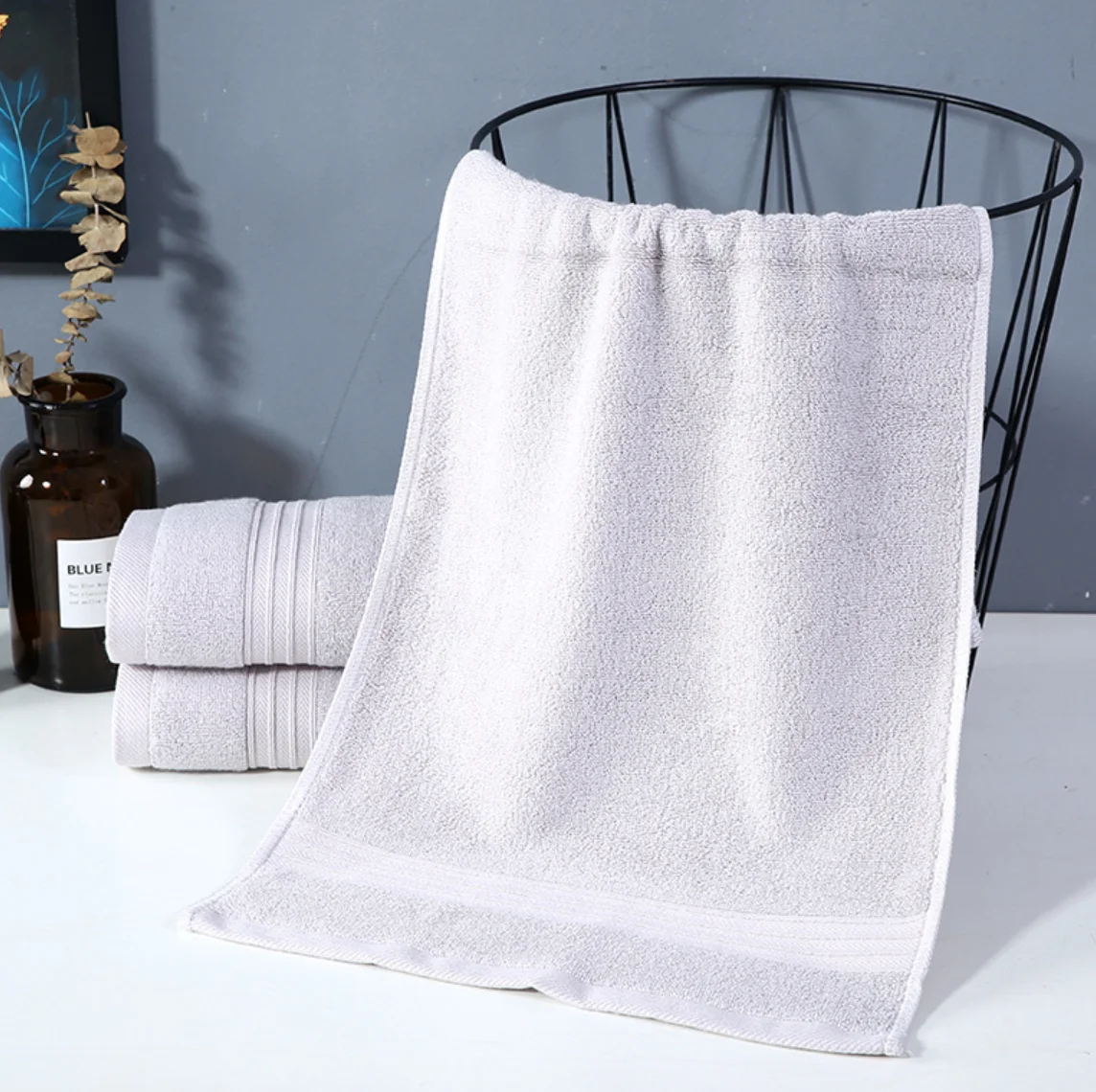 Newest custom comfortable good quality bath 100% cotton Face bath towels set for home and hotels