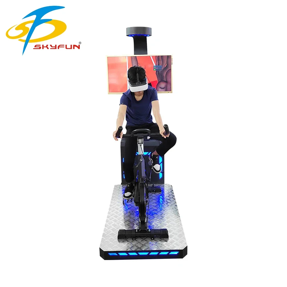 Motion Platform Computer Screen Cycle Game Electric Racing Car Vr Bicycle Simulator Game Machine