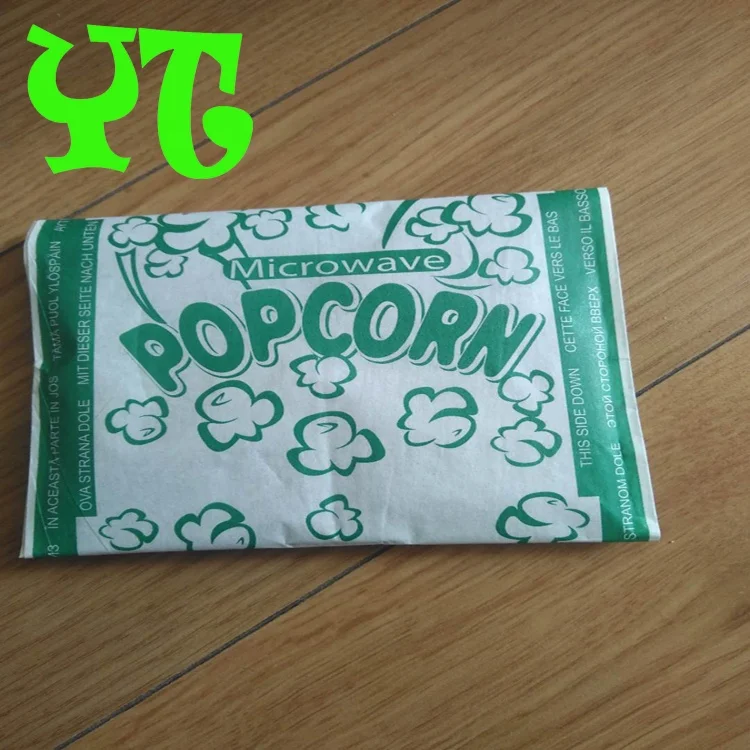Customized printing logo microwave popcorn waterproof Bag KIT 12 greaseproof  paper bag for food packaging