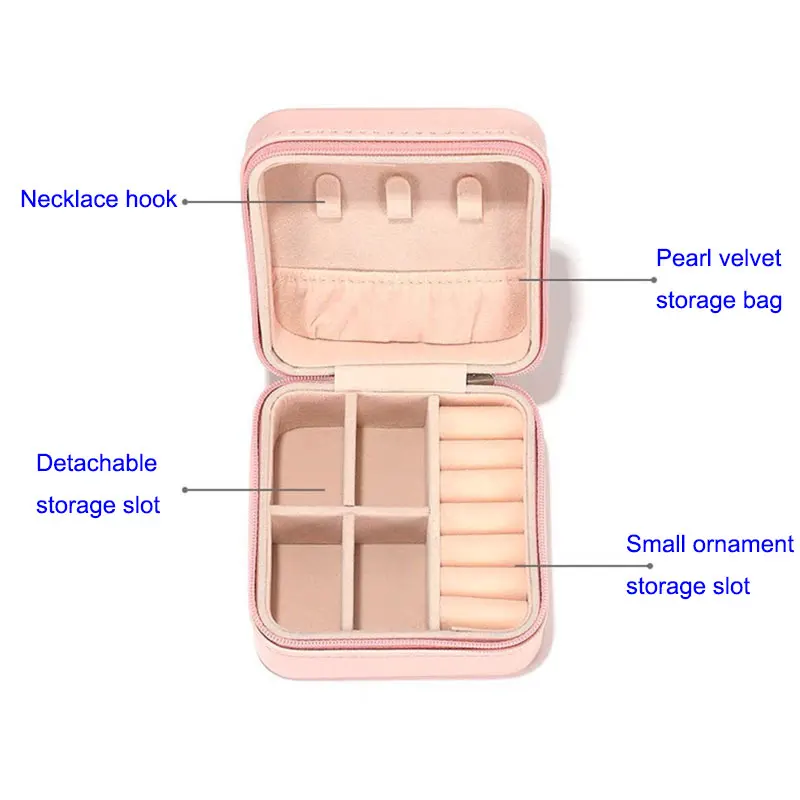 conshine wholesale Mini Outdoor Portable Pu Leather jewellery organizer travel case jewelry organiser jewelry box packaging