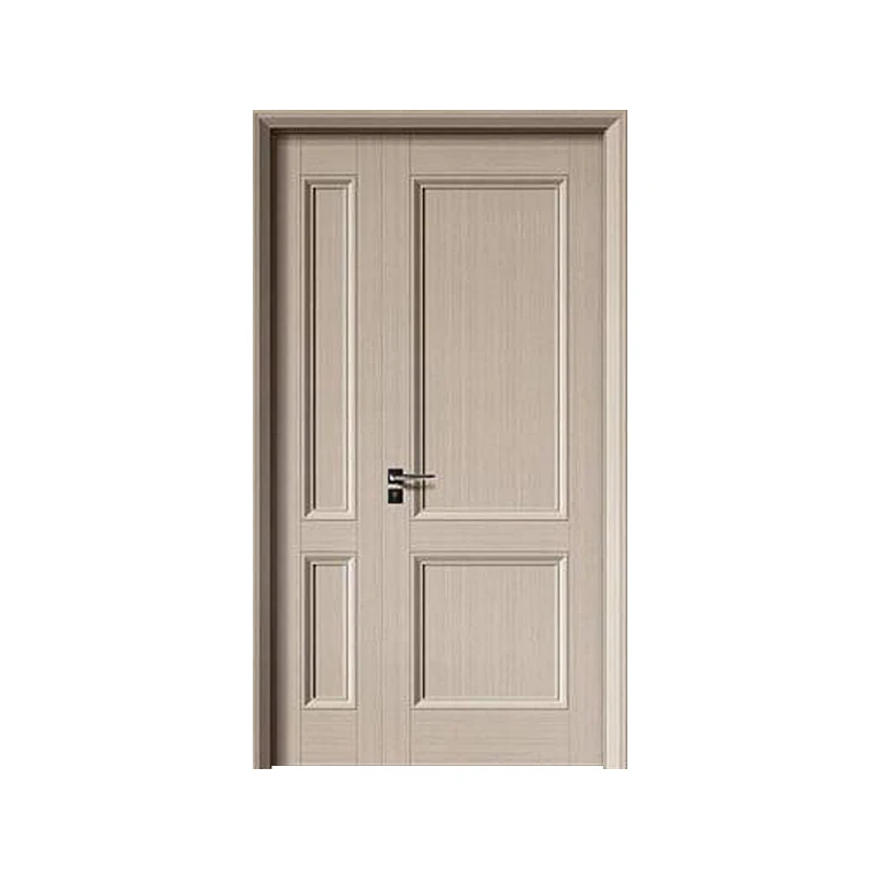 China factory make moth-proof French door apartment carbon crystal solid wood paint-free door one and a half leaf wooden door
