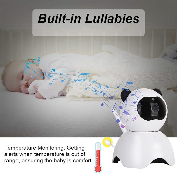 Long Standby VOX Mode Room Temperature Baby Phone Camera PTZ 5 inch LCD Inteligente Wireless Video Monitor Camera Para Bebes