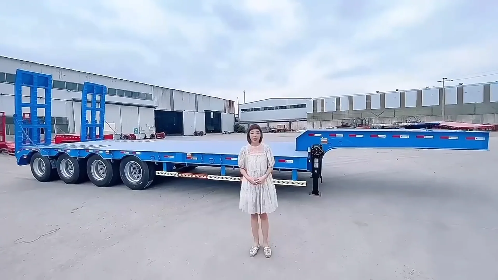 ALEEAO 6 Axle Lowbed Trailer 60 80 100 Ton Low Bed Lowboy Truck Semi Trailer for Kenya