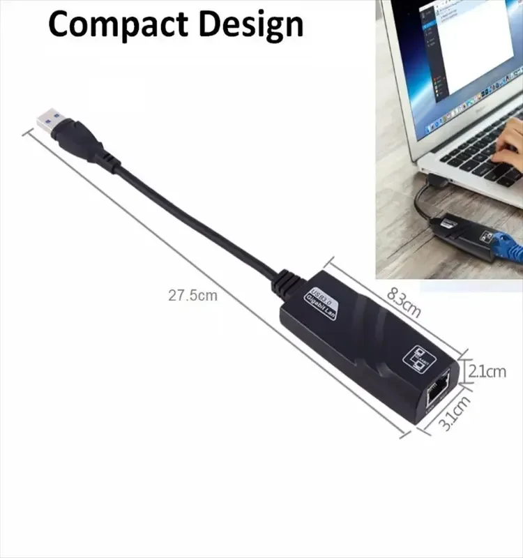 Factory wholesale Drive free 10/100/1000mbps usb port to ethernet cable network card usb 3.0 to RJ45 Gigabit Ethernet Network Ad