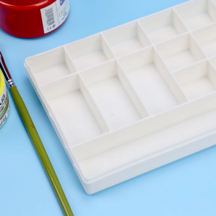 LOW MOQ wholesale custom 18/24/36 grids square plastic PP/PS paint palette box color palette box for kids students