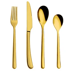 Hot Selling 2023 Wholesale Products Moonlight Gold Knife Fork Spoon Cutlery Set Wedding