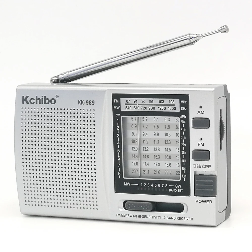 Kchibo KK-989 Portable AM/FM/SW1-7 10 Bands Shortwave Radio Receivers Pocket Multi band Radio