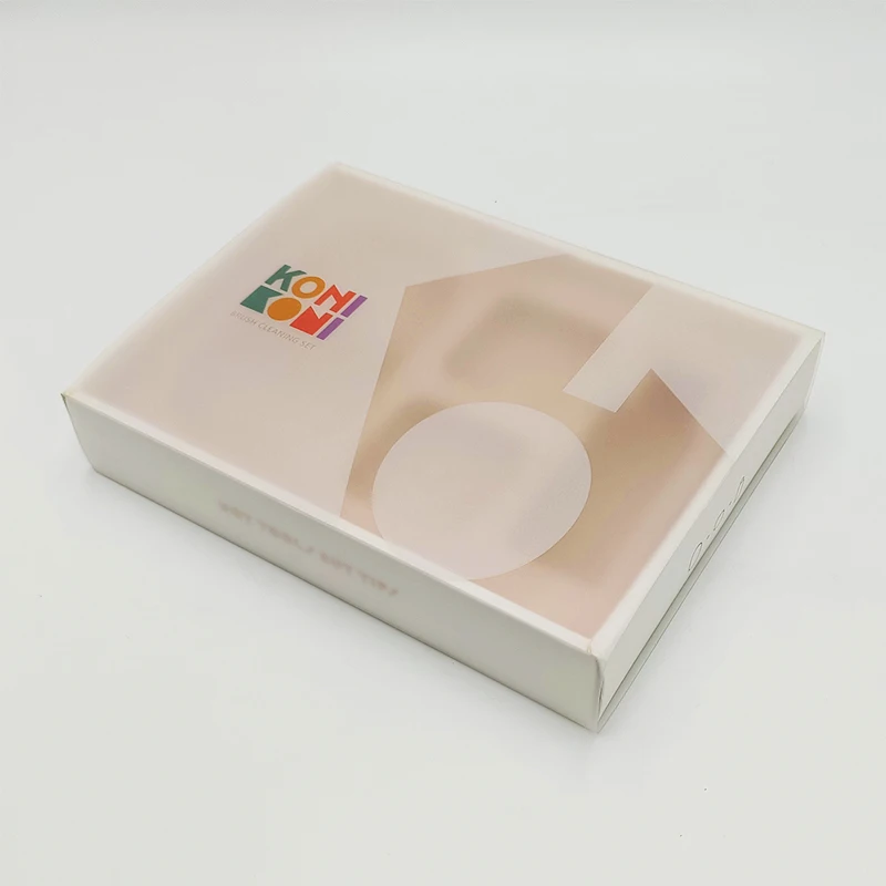 Recyclable transparent paperboard drawer box pvc frosted sleeve gift boxes custom printing tea perfume soap packaging gift box