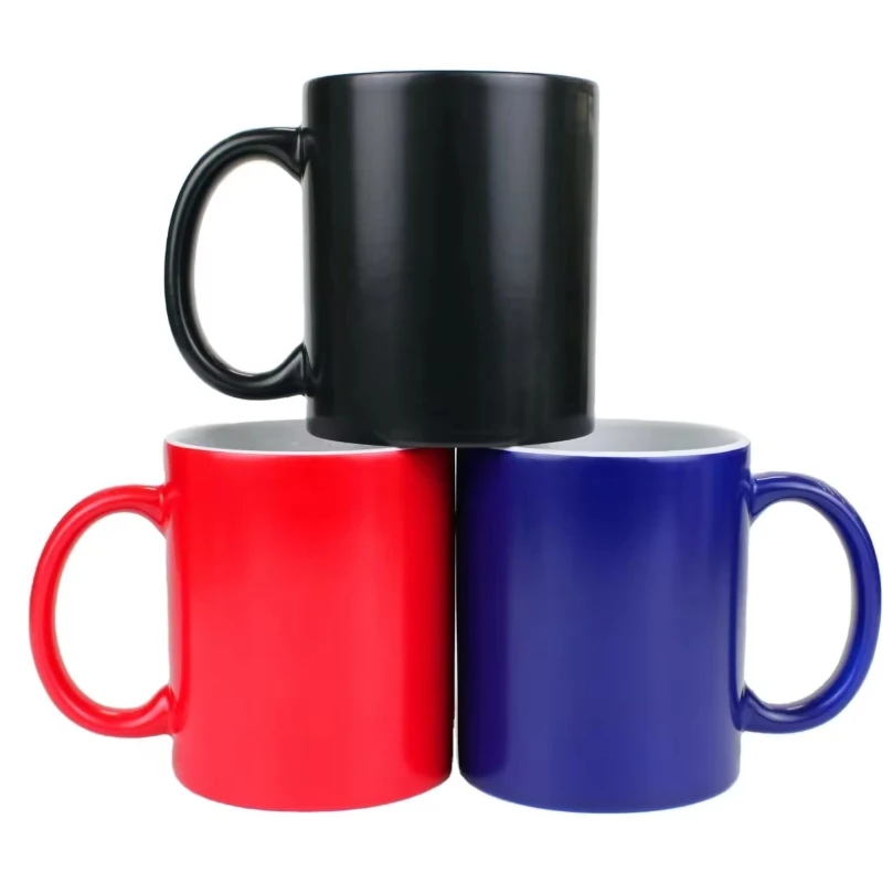 Wholesale custom logo bulk sublimation magic ceramic mugs cup heat color changing mugs as Christmas gifts