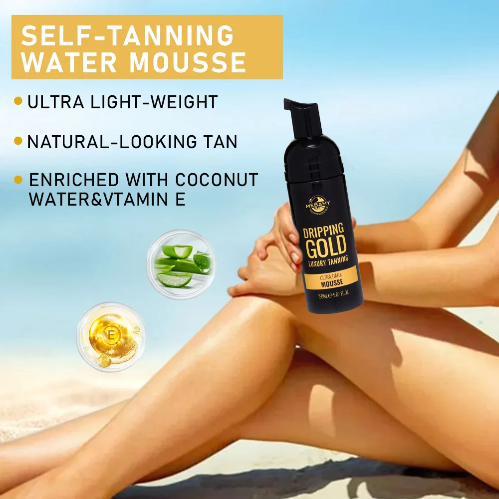Wholesale Natural Organic Sunless Ultra Dark Body Tanning Mousse Private Label Self Tanning Mousse Spray Foam