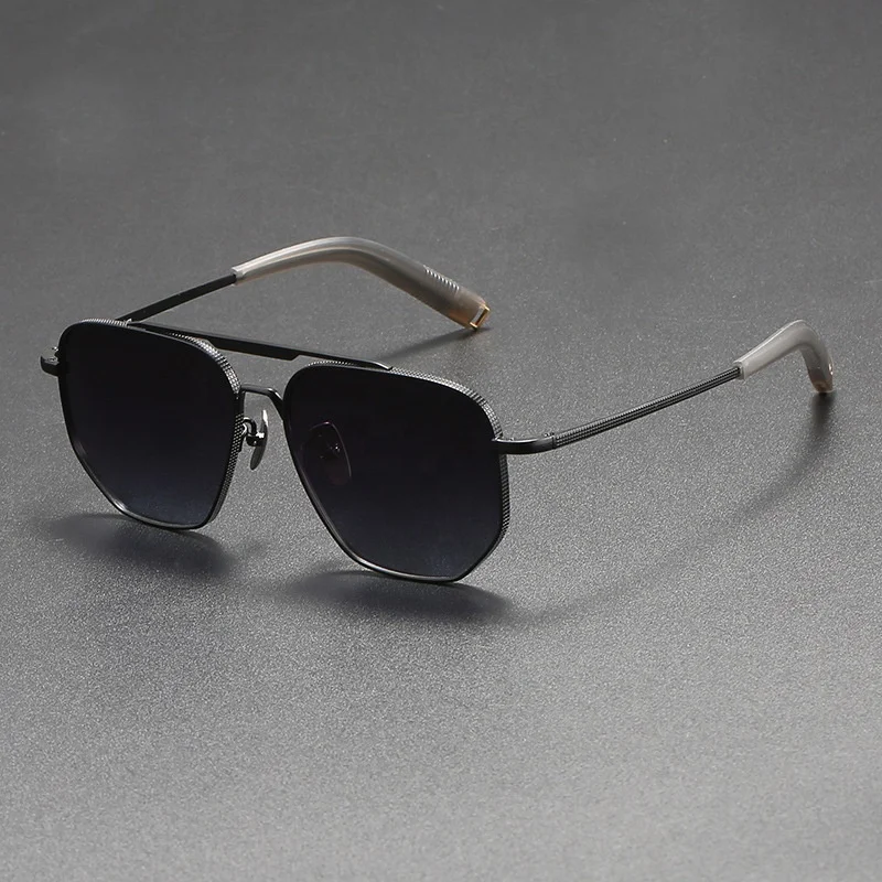 High Quality Night Vision Big Face Luxury Sunglasses Men Top Brand Square Titanium Designer Sunglasses Sun glasses Shades