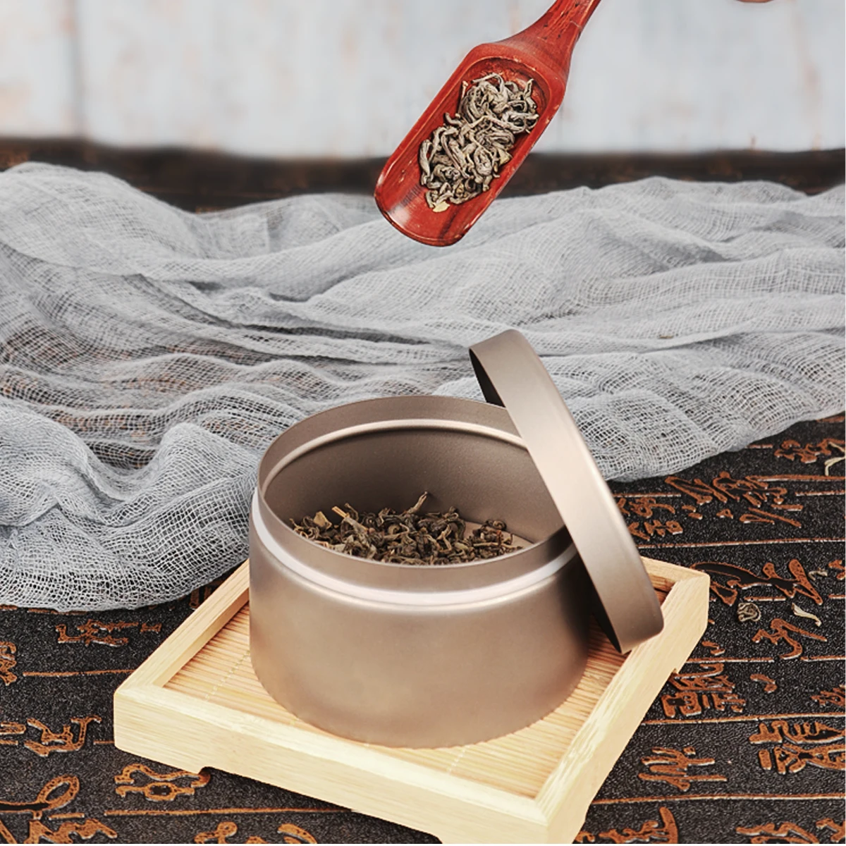 
Titanium Cans Tea Cans Candy Can Set Food Grade Metal Canister Box Tins Cans Tin Outdoor Camping Hiking Equipment 